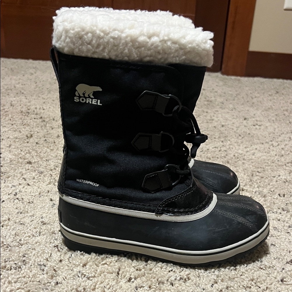 Sorel Kids' Black and White Snow Boots
